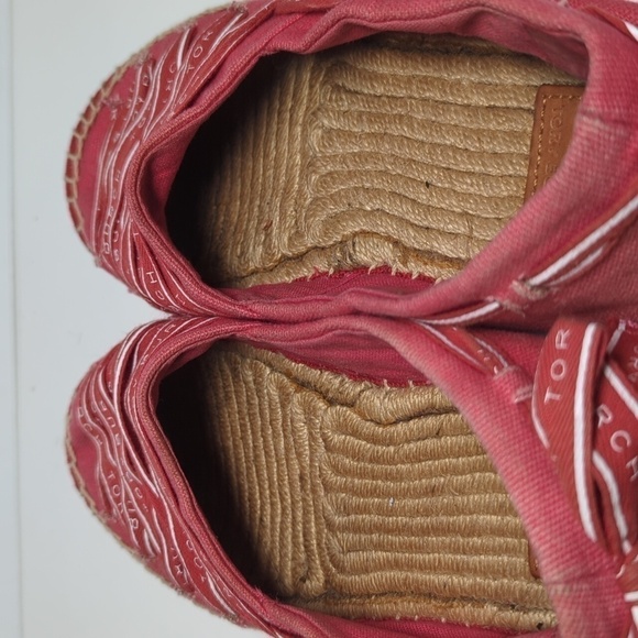 Tory Burch Azalea Logo grosgrain Espadrille flat shoes women's size 7 - Picture 8 of 16